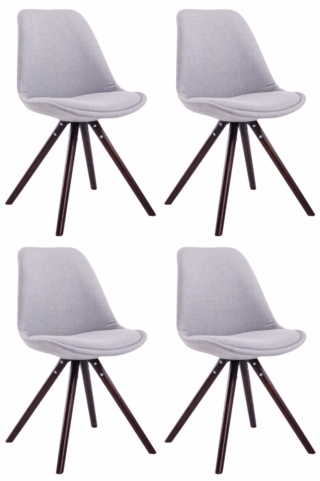 set di 4 sedie visitatore rotonde in tessuto Toulouse