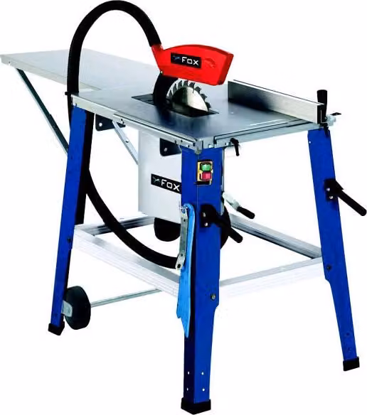 Banco Sega Circolare Foxfemi Femijob con Motore a Induzione da 2000 W e Disco da 315 mm, Colore Nero e Blu con Ruote e Piano Esteso – 2