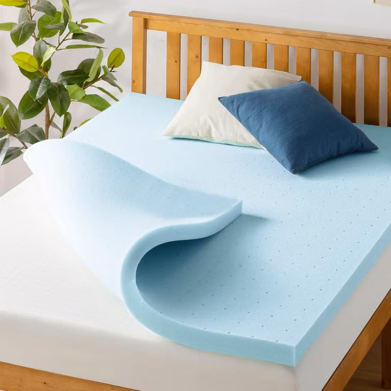 Topper per materasso in memory foam con gel, 2,5 pollici, misura matrimoniale, per la camera da letto