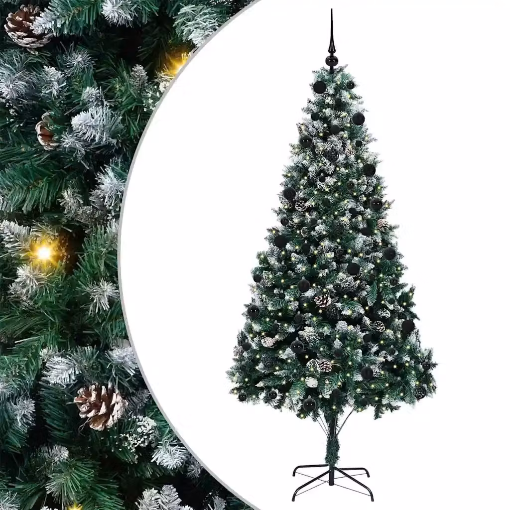 Albero di Natale artificiale verde vidaXL con 300 LED luce bianca calda, Altezza: 210 cm – 2