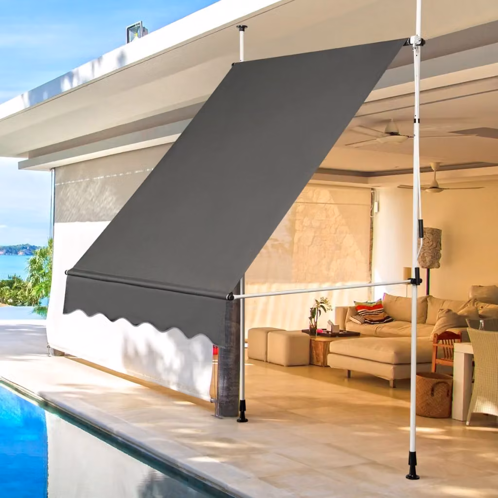 Tenda da sole retrattile Design Mania in alluminio e poliestere, impermeabile e resistente ai raggi UV, colore grigio, L: 300 cm, P: 150 cm – 2