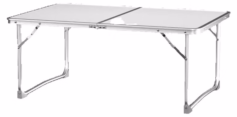 Tavolo da campeggio da esterno - Tavolo pieghevole da 60 cm - Rettangolare - Portatile - Piccolo tavolo da picnic - Struttura in metallo - Avorio
