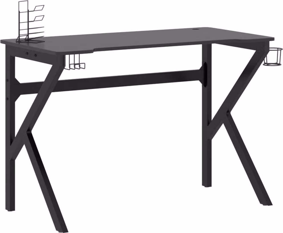Scrivania da Gaming con Gambe a K Nera 110x60x75 cm