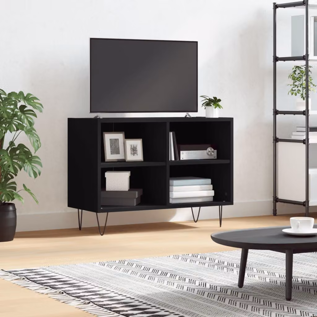 vidaXL Mobile Porta TV Nero 69,5x30x50 cm in Legno Multistrato