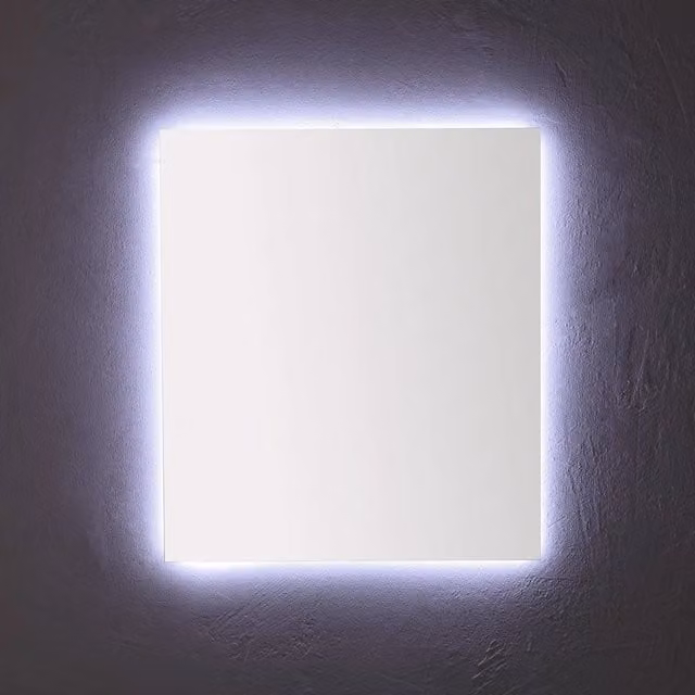 Specchio da bagno moderno IPERBRIKO rettangolare in vetro grigio con retroilluminazione LED L: 80 cm, H: 70 cm