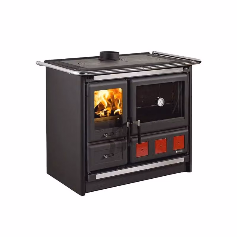 Cucina a legna La Nordica Rosa XXL VST Steel Antracite 10,5kW L: 107,4 cm, P: 66,9 cm, H: 86,1 cm – 2
