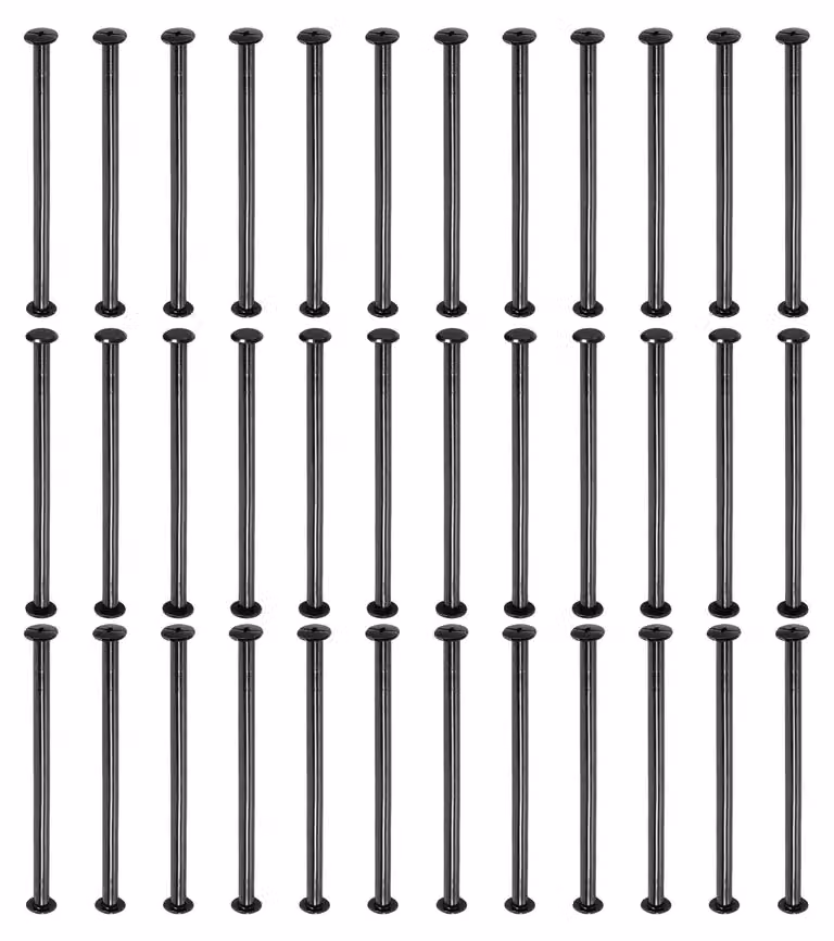 Chicago Screws, 50 set, viti a croce, 90 mm, rivetti in pelle, colore nero