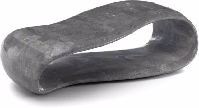 Tavolino da soggiorno rettangolare in pietra naturale Scarf Grigio GIORDANOSHOP L: 123 cm, P: 60 cm, H: 34 cm