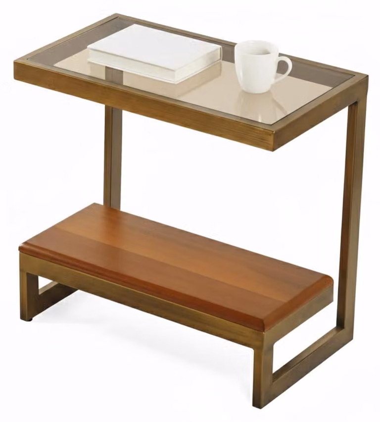 Tavolino da caffè, tavolino ausiliario, soggiorno, rettangolare, vetro, marrone, nuovo, legno