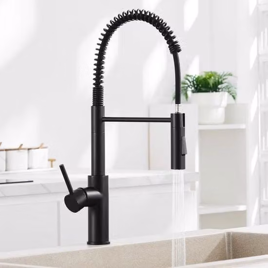 Cucina a pressione con 2 tipi di getto d'acqua, Rubinetto cucina a spirale con doccia regolabile, Rubinetto cucina 360° girevole, Rubinetto cucina a manovella unica