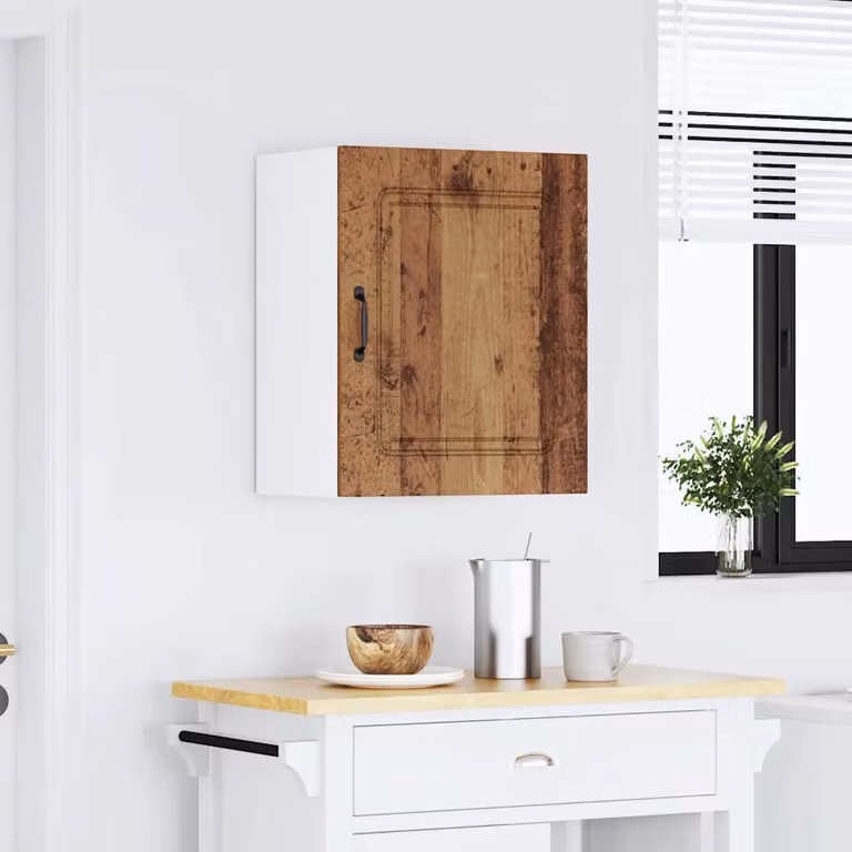 Pensile da cucina vidaXL Kalmar in legno massello e MDF marrone con ante a battente, L: 60 cm, H: 31 cm, P: 20 cm