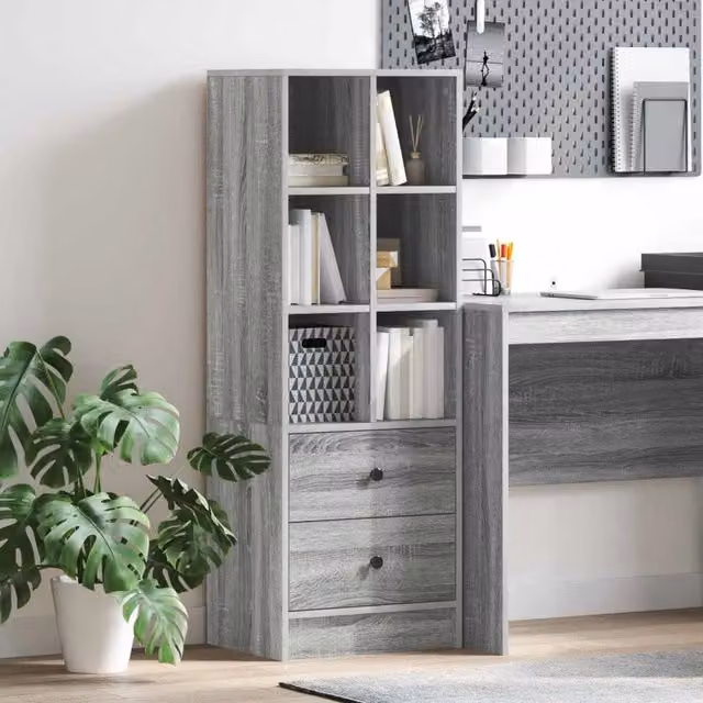 Credenza con cassetto vidaXL Grigio, L/P/H: 45,5 x 34 x 127 cm