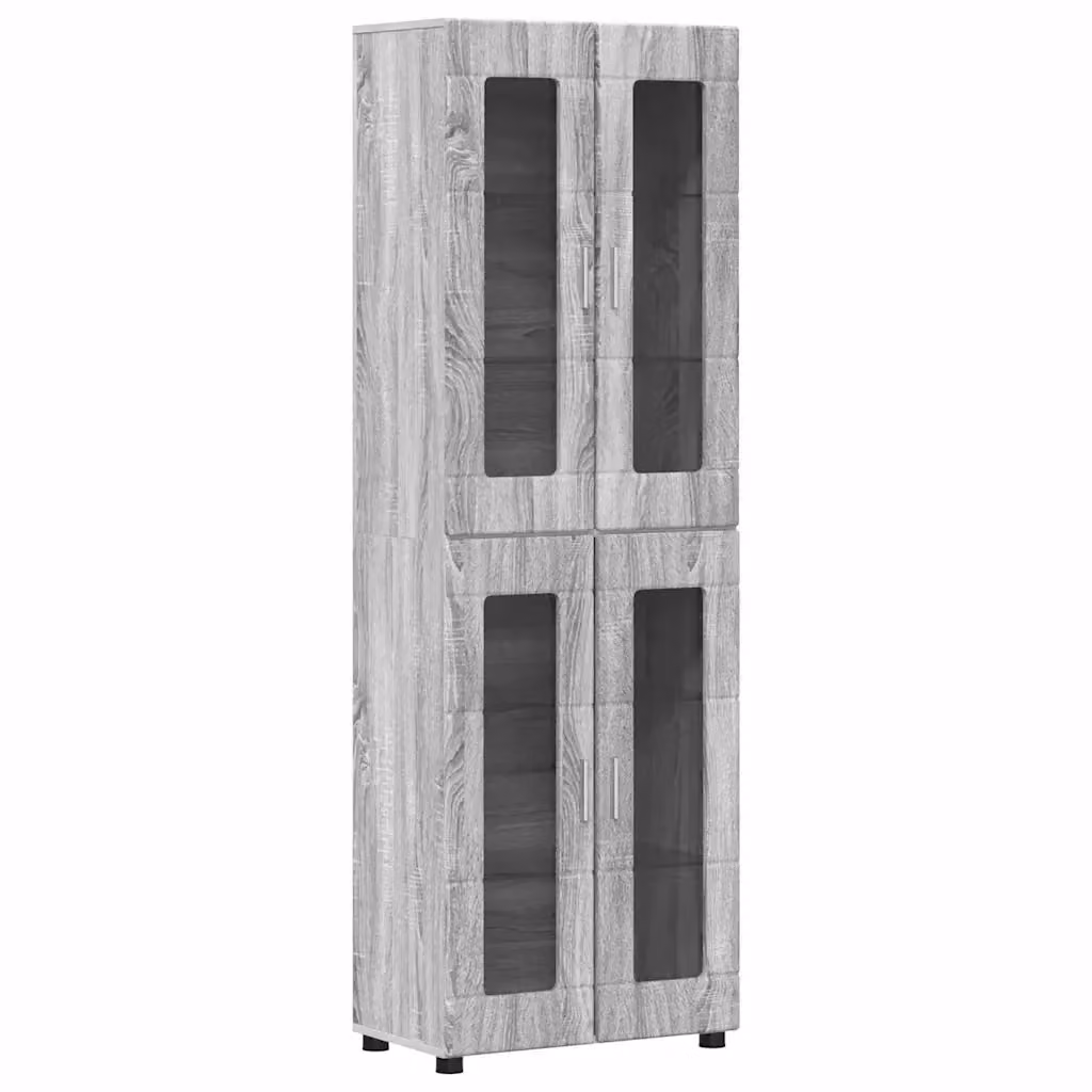 vidaXL Credenza FLORIN Moderna Grigia con Scaffali L/P/H: 60 x 35 x 182 cm – 2