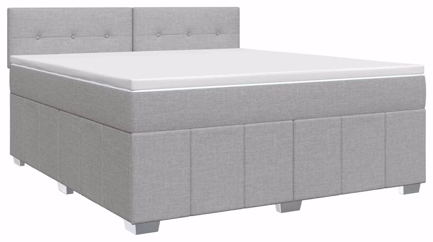 Letto a molle con materasso grigio chiaro 140 x 200 cm in tessuto