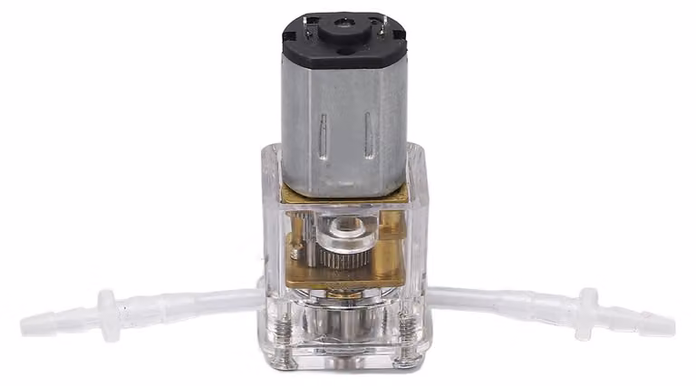 Mini pompe peristaltiche, con corpo trasparente, portata di 1 ml/min, corsa di 0,001 m, per il dosaggio di liquidi in dispositivi estetici medicali, alimentazione 3 V, 60