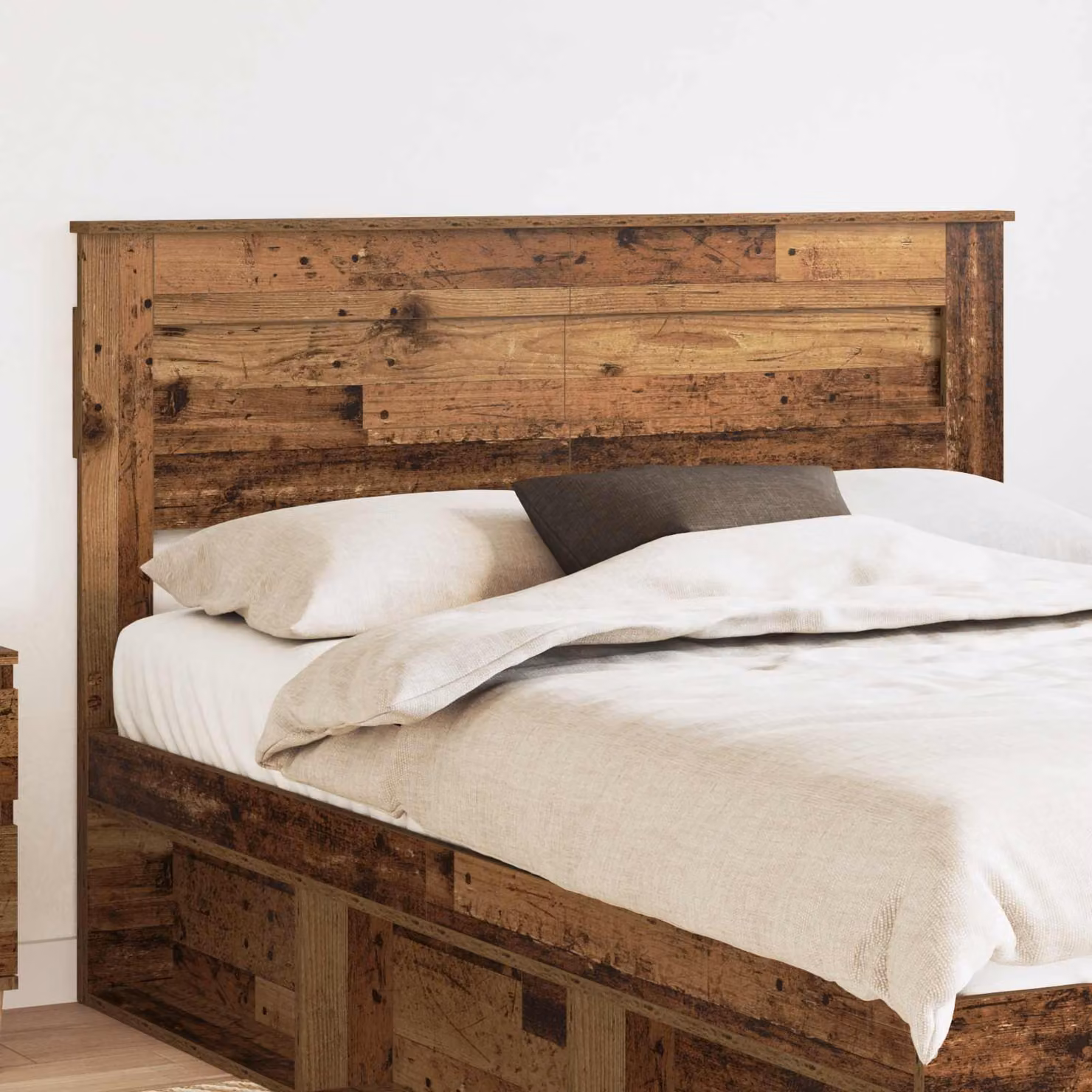 Testiera per letto vidaXL in legno ingegnerizzato marrone con finitura lucida e stile minimalista