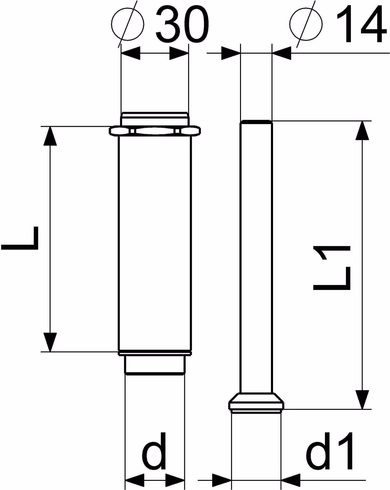 Js Anschlussstueck Fuer Ventilzaehler, 1"X60Mm