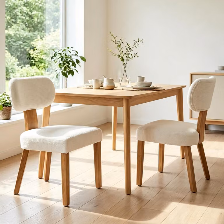 Set di 2 sedie da pranzo in stile scandinavo con gambe in legno