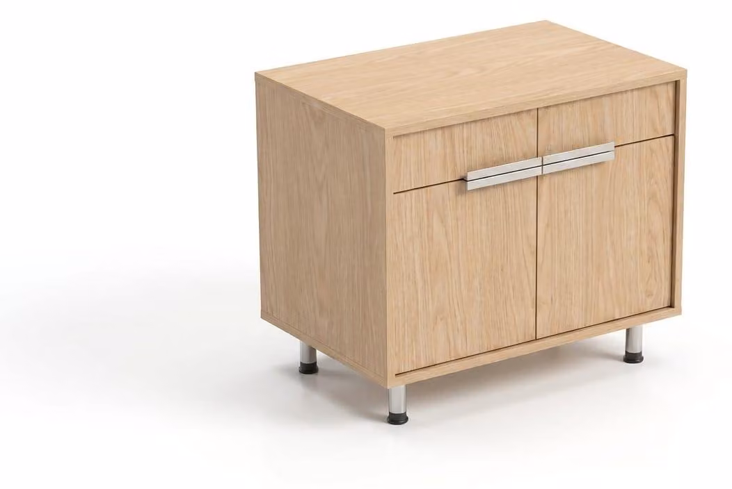 Comodino, credenza, mobile contenitore in legno effetto noce, per soggiorno o ufficio