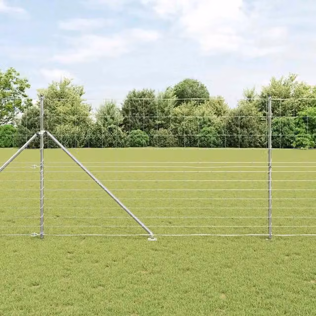 Recinzione in rete saldata Videx in acciaio zincato argento con punte per installazione interrata L: 25 m, H: 1,5 m