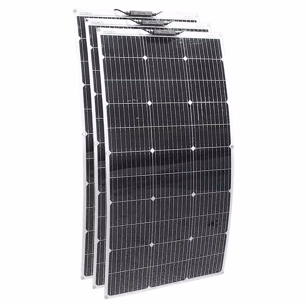 Pannello solare flessibile, potenza massima di 100W, design monocristallino, dimensioni compatte, nuovo 300W
