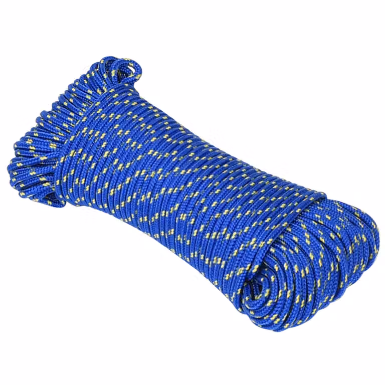 Corda multiuso vidaXL in plastica blu, diametro 4 mm, lunghezza 25 m, carico massimo 105 kg