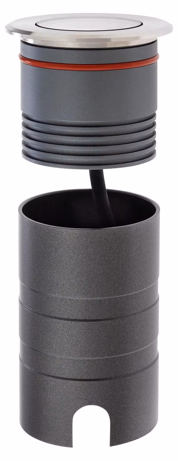 ARELUX XGROUND GRND. RND. REC. - Fissaggio a incasso, rotondo. 1x7,5W, 24V DC, CRI > 80, IP67, angolo di emissione 20x45 gradi, acciaio inossidabile, adatto per ambienti marini - Temperatura di colore: 2700K