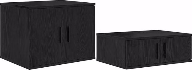 Armadio di stoccaggio moderno minimalista 103 x 41 x 40 cm con ripiani pratici in legno ingegnerizzato nero 02_0052127