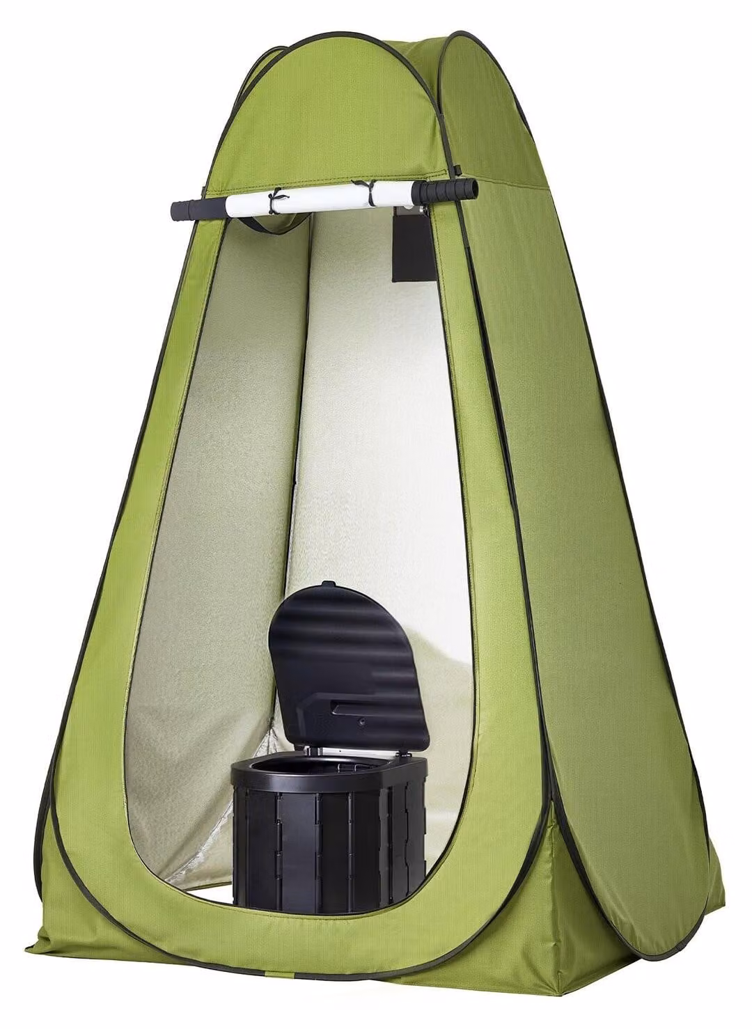 Kit WC portatile, capacità di carico 150 kg, WC da campeggio pieghevole con tenda per la privacy a scomparsa, WC da viaggio per adulti con borse per il trasporto e sacchetti per i rifiuti, ideale per viaggi in camper, campeggio ed escursioni
