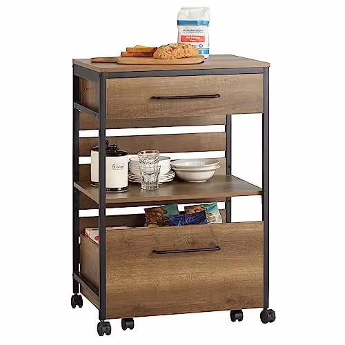 SoBuy Carrello Cucina con Ruote Frenate e Cassa Rimovibile, 60x90x45cm