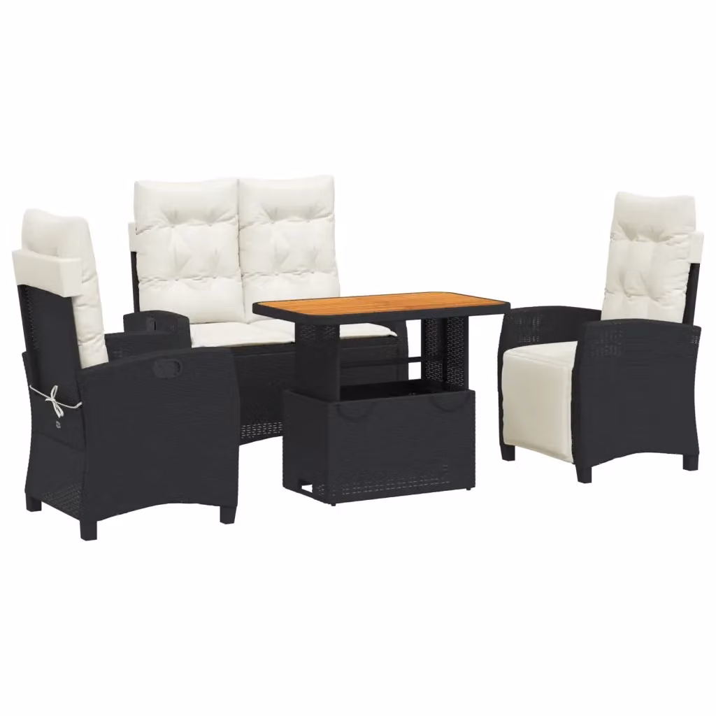 Set da pranzo da giardino moderno vidaXL in legno di acacia oliato con 4 sedie – 2
