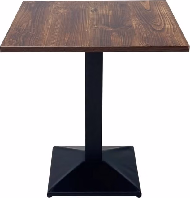 Tavolo da pranzo quadrato Samira in stile industrial con top in legno marrone e struttura in metallo nero, L/P/H: 70 x 70 x 75 cm – 1