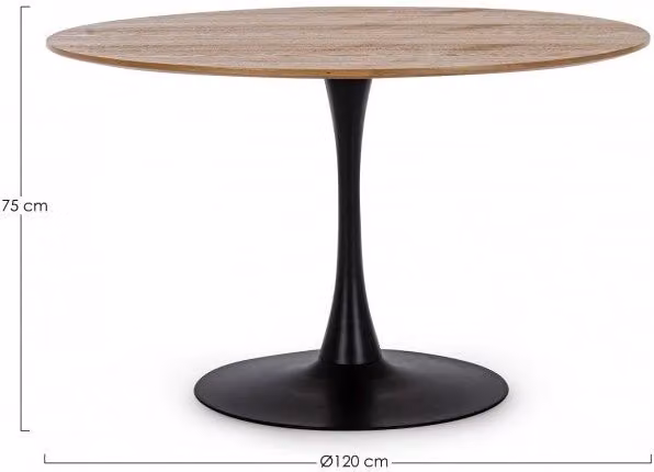 Tavolo Ø120x75h cm Bloom Top Veneer