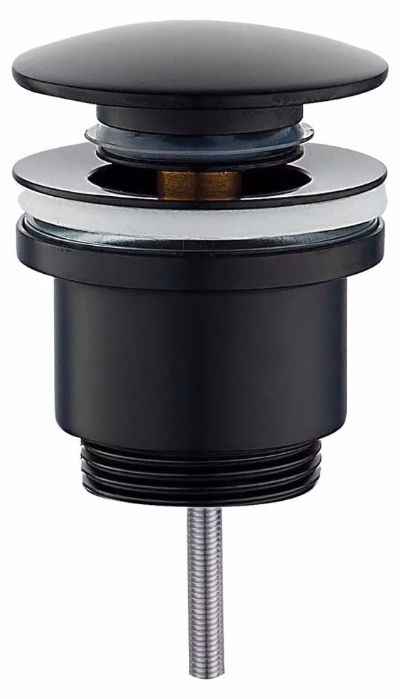 Schläfer 4051101- Piletta di scarico click-clack in Ottone Nero Opaco Misure 1"1/4 universale con tappo tondo per Lavabo Bagno e Bidet, Tappo di Scarico 4051101 per Lavandino