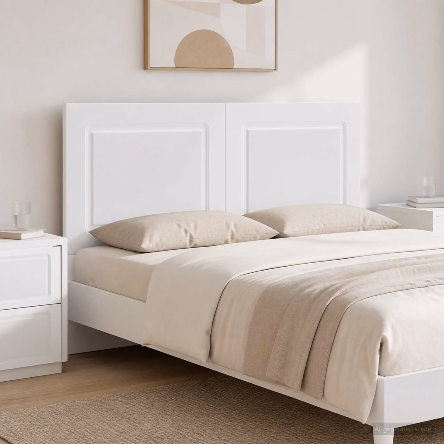 Testiera da muro vidaXL UTRECHT in legno ingegnerizzato bianco lucido
