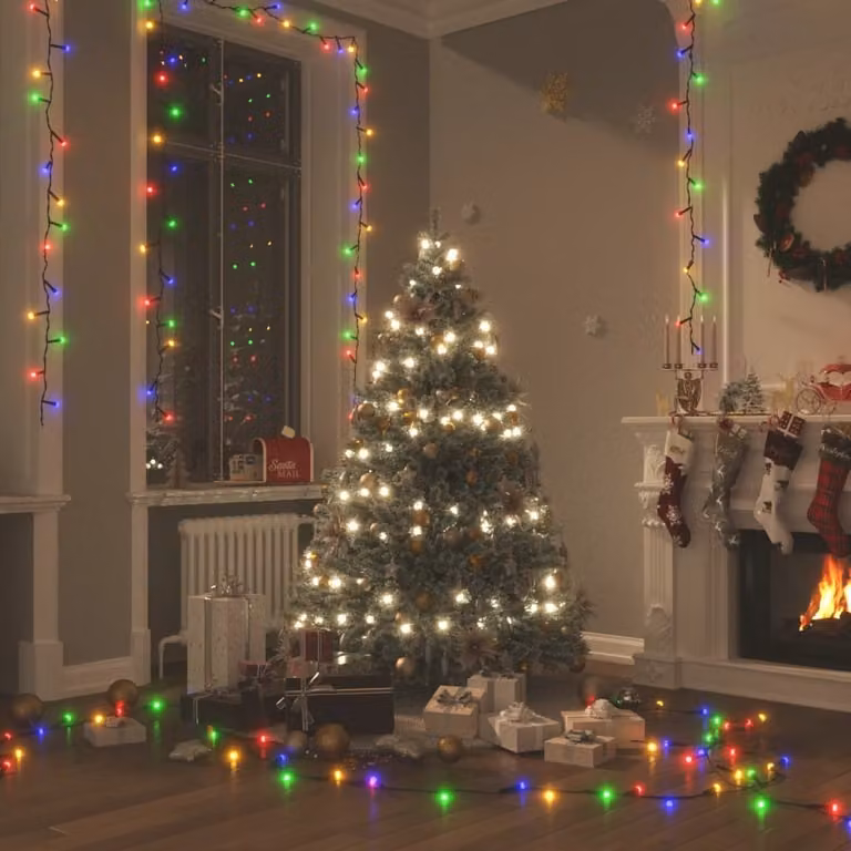 The Living Store Fata LED con 600 LED Multicolore 60 m PVC