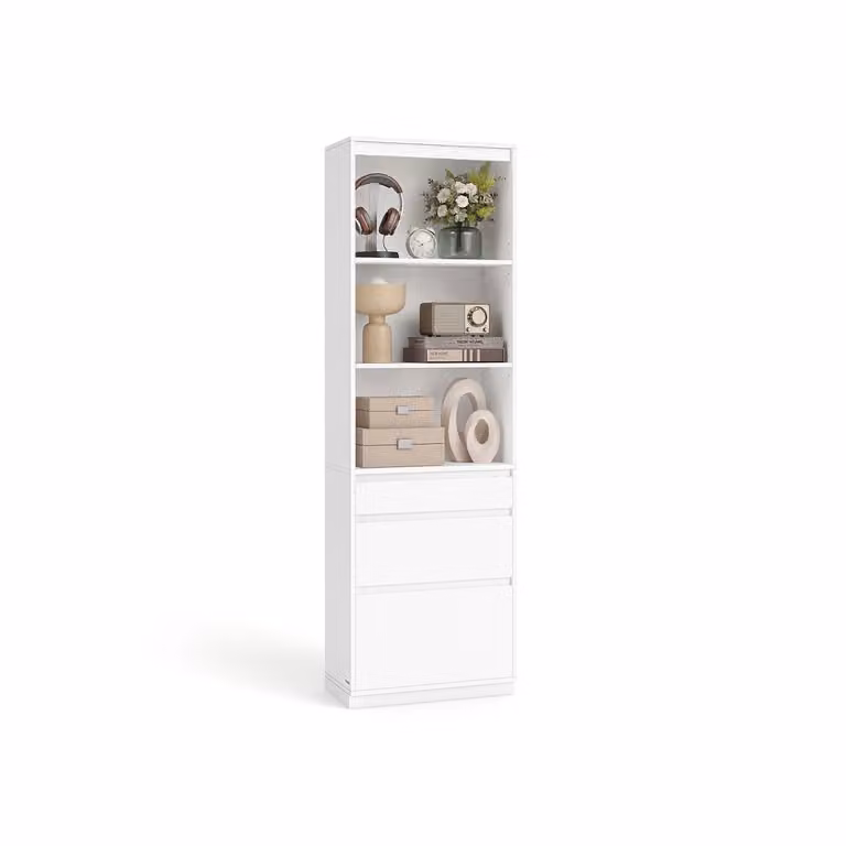 Libreria con 3 Cassetti di Diverse Dimensioni Alto