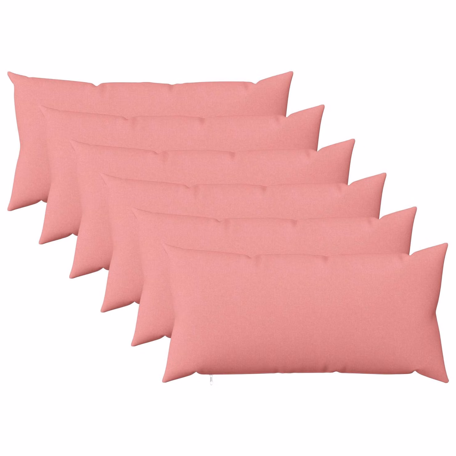 Set di 6 federe vidaXL HEERLEN rosa in poliestere, L 40 cm x P 80 cm