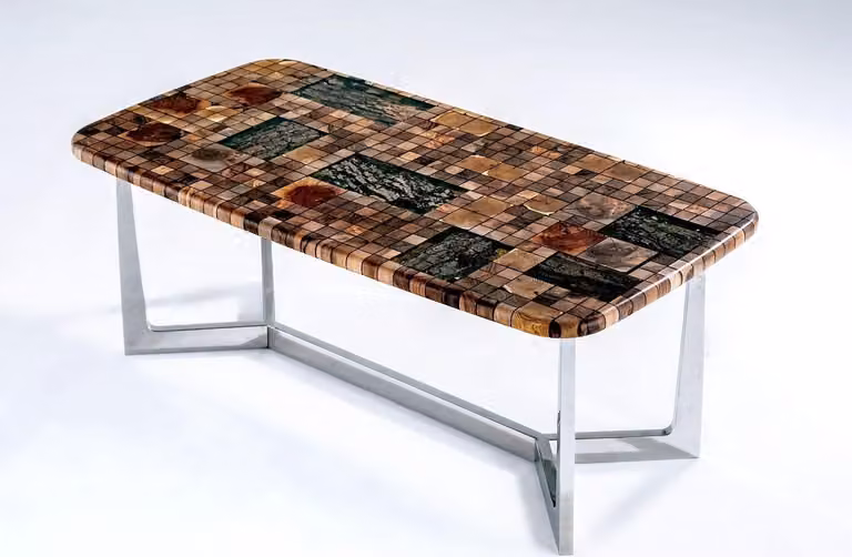 Küchentisch Esstisch Epoxidharz Esszimmertisch Tisch 140 cm Holz Braun