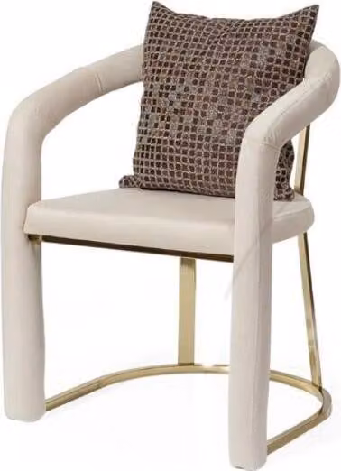 Beiger Designer Stuhl Luxus Holzrahmen Designer Esszimmer Holz Stühle