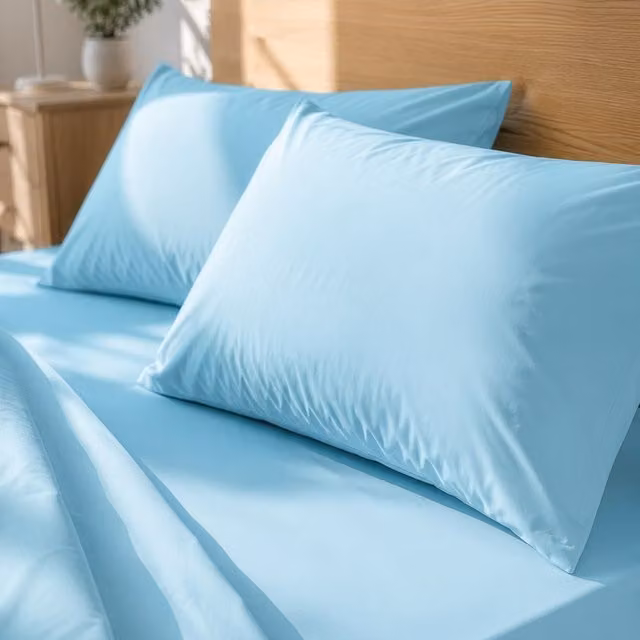 Coppia di federe in cotone traspirante Kasanova, colore azzurro