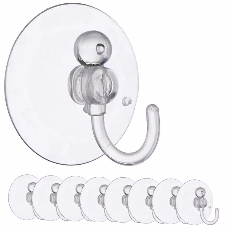 Set di 8 ganci a ventosa per cucina e bagno