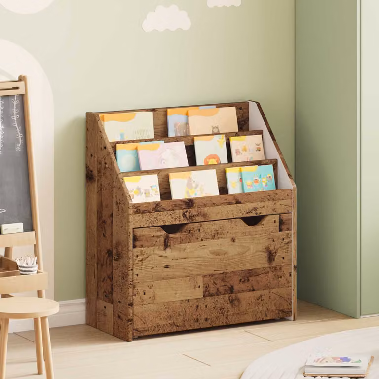 Libreria per bambini vidaXL in legno effetto vintage marrone L: 60 cm, P: 29,5 cm, H: 69 cm