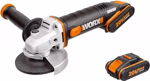Smerigliatrice angolare Worx WX800 20V con disco da 115 mm e 2 batterie ricaricabili da 2Ah per taglio e smerigliatura – 1