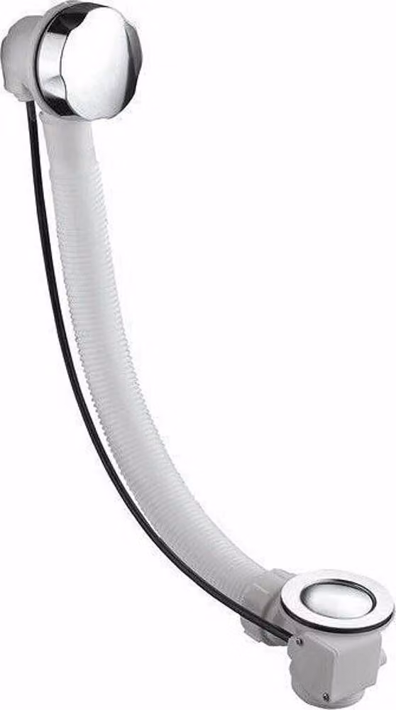 Accessori Aqualine - Set di scarico e troppopieno per vasca da bagno 600 mm, con bovden, cromo TY1002