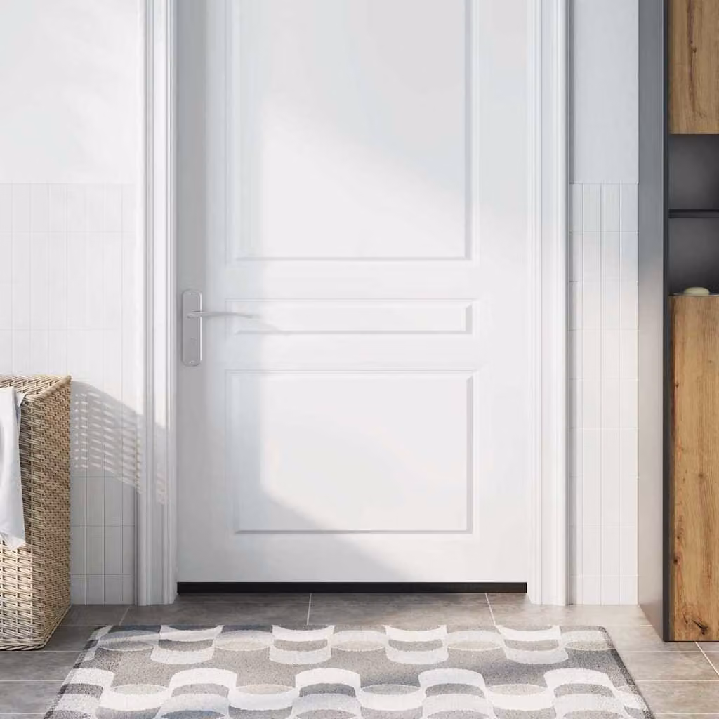 Set di 12 spazzole per porte a vite vidaXL in lega di alluminio, colore nero, Lunghezza: 100 cm