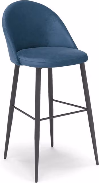 Sgabello Imbottito LOLA Redokasa Blu Notte con Gambe in Metallo per Cucina, Sala da Pranzo e Soggiorno, Altezza: 73 cm