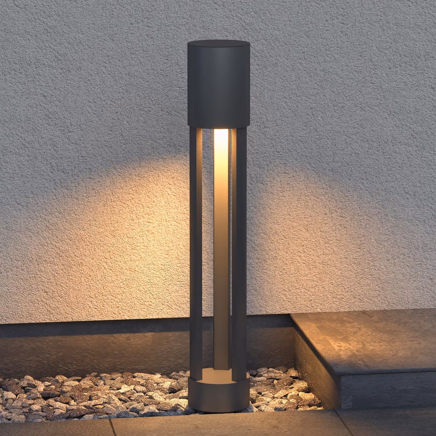 doporro Lampione da Giardino 3000K, Luminoso da Giardino IP65 Paletti Esterni Led 10W ŠÕ12xH70 cm in Alluminio per Giardini, Parchi, Aree Residenziali e Ingressi NeoForge, Grigio Scuro