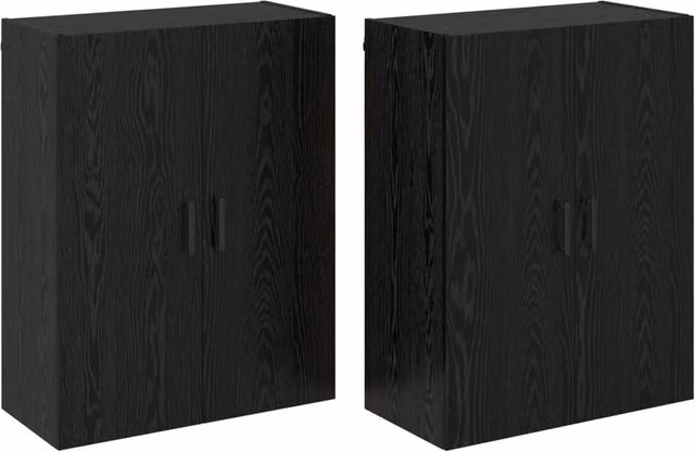 Set di 2 Armadietti a Muro Moderni Design In in Nero Opaco L: 69,5 cm, P: 34 cm, H: 90 cm