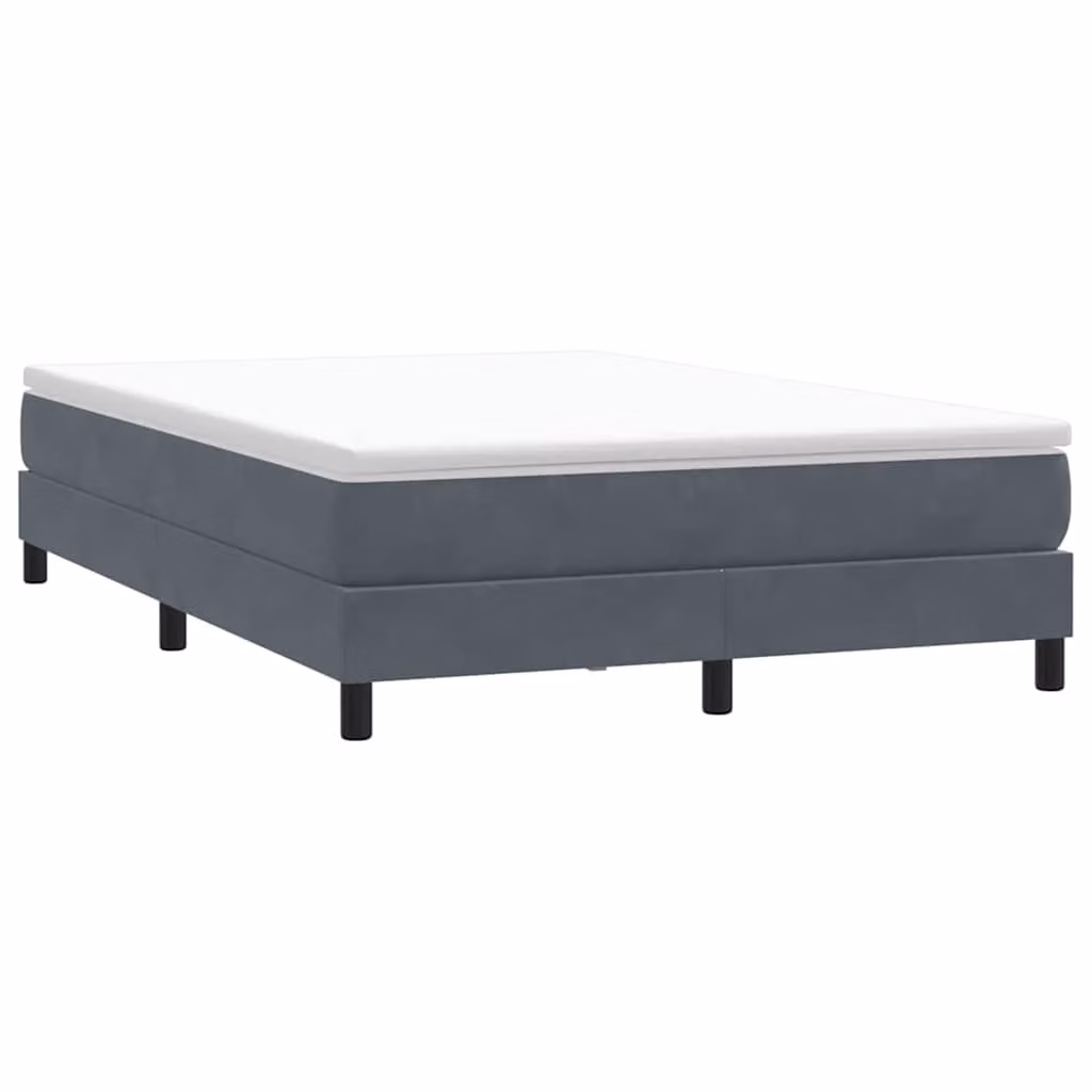 vidaXL Giroletto a Molle in Velluto Grigio Scuro L: 143 cm, P: 213 cm